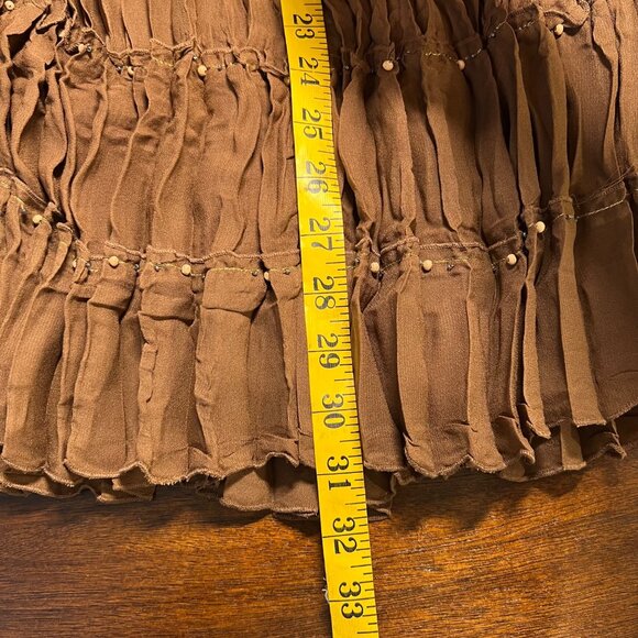 Vintage Brown Maxi Skirt Boho Gypsy Hippie Nature Forest Fairy Granola Medium - Picture 7 of 9